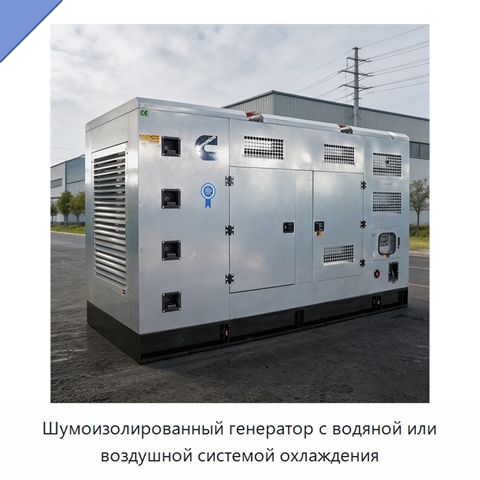 Шумоизолированный генератор с водяной или воздушной системой охлаждения
