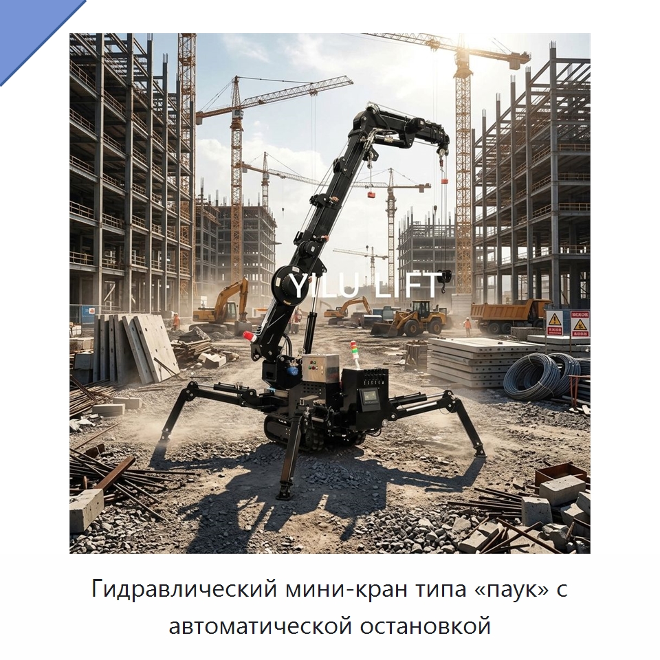 Гидравлический мини-кран типа «паук» с автоматической остановкой — Краны
