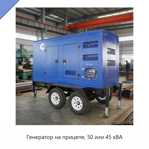 Генератор на прицепе, 50 или 45 кВА