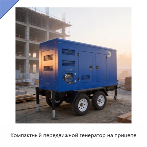 Компактный передвижной генератор на прицепе