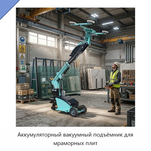 Аккумуляторный вакуумный подъёмник для мраморных плит