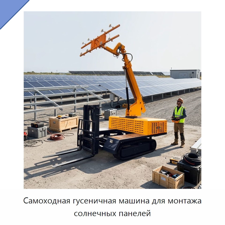 Самоходная гусеничная машина для монтажа солнечных панелей — Вакуумные грузозахваты