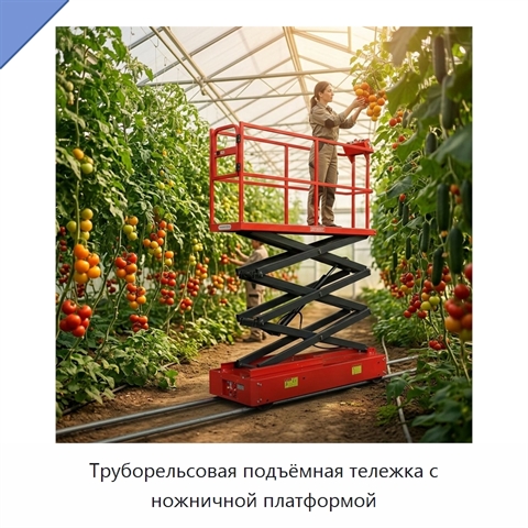 Труборельсовая подъёмная тележка с ножничной платформой