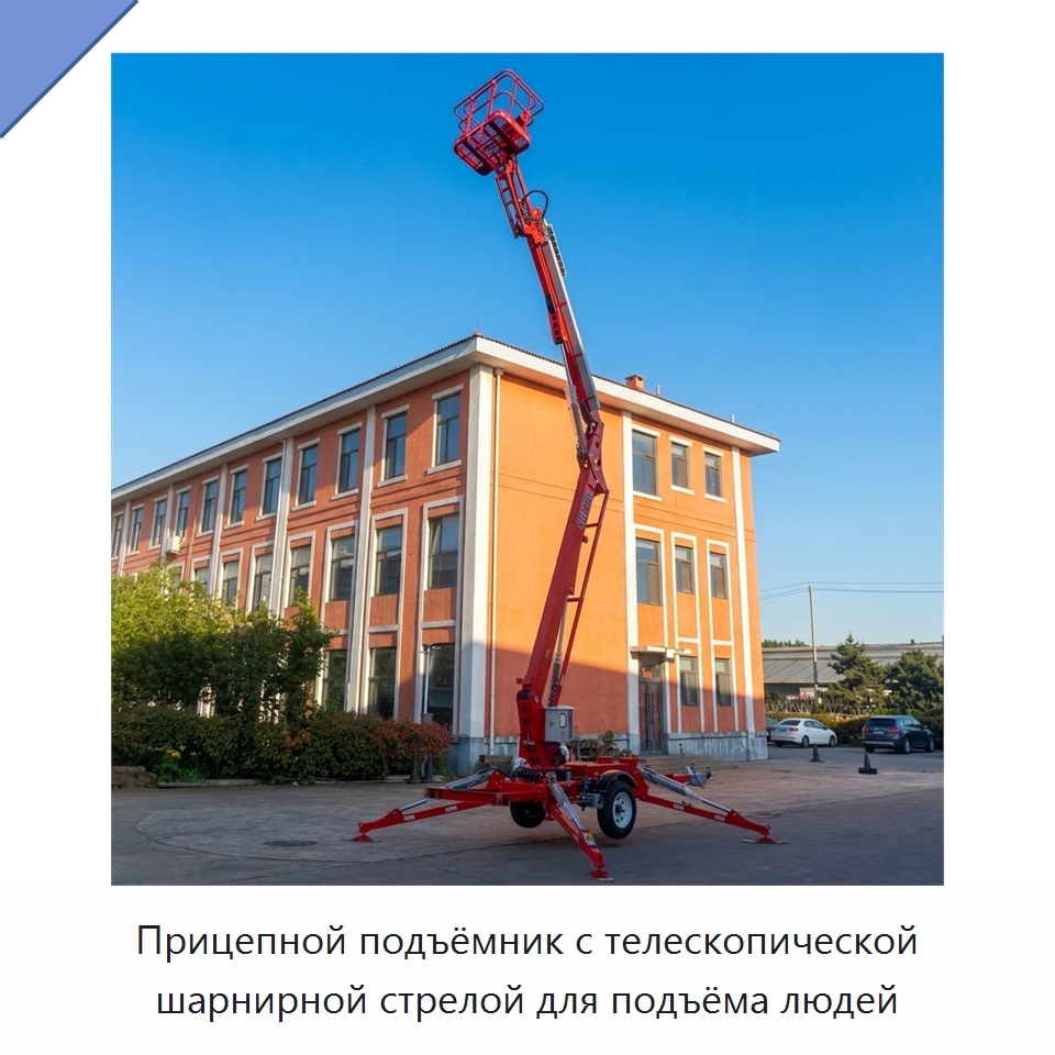 Прицепной подъёмник с телескопической шарнирной стрелой для подъёма людей — Электротали