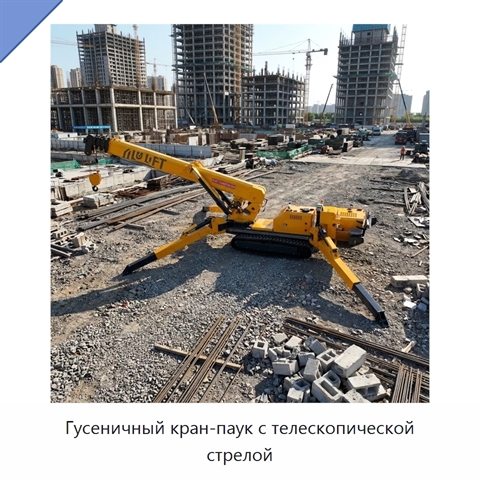 Гусеничный кран-паук с телескопической стрелой