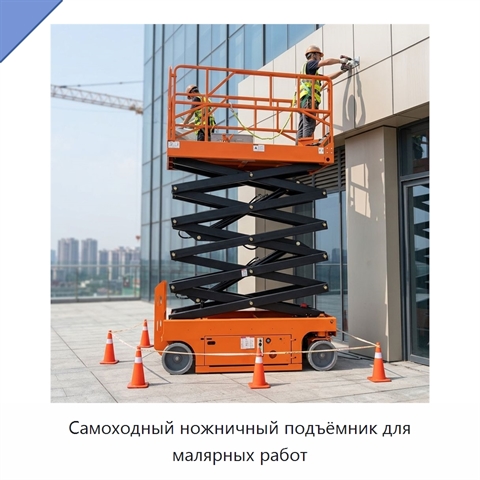 Самоходный ножничный подъёмник для малярных работ