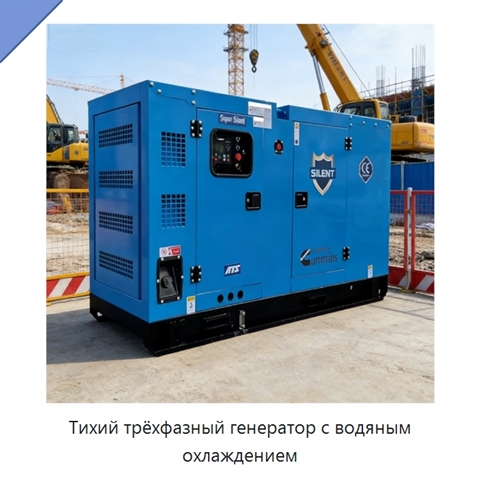 Тихий трёхфазный генератор с водяным охлаждением
