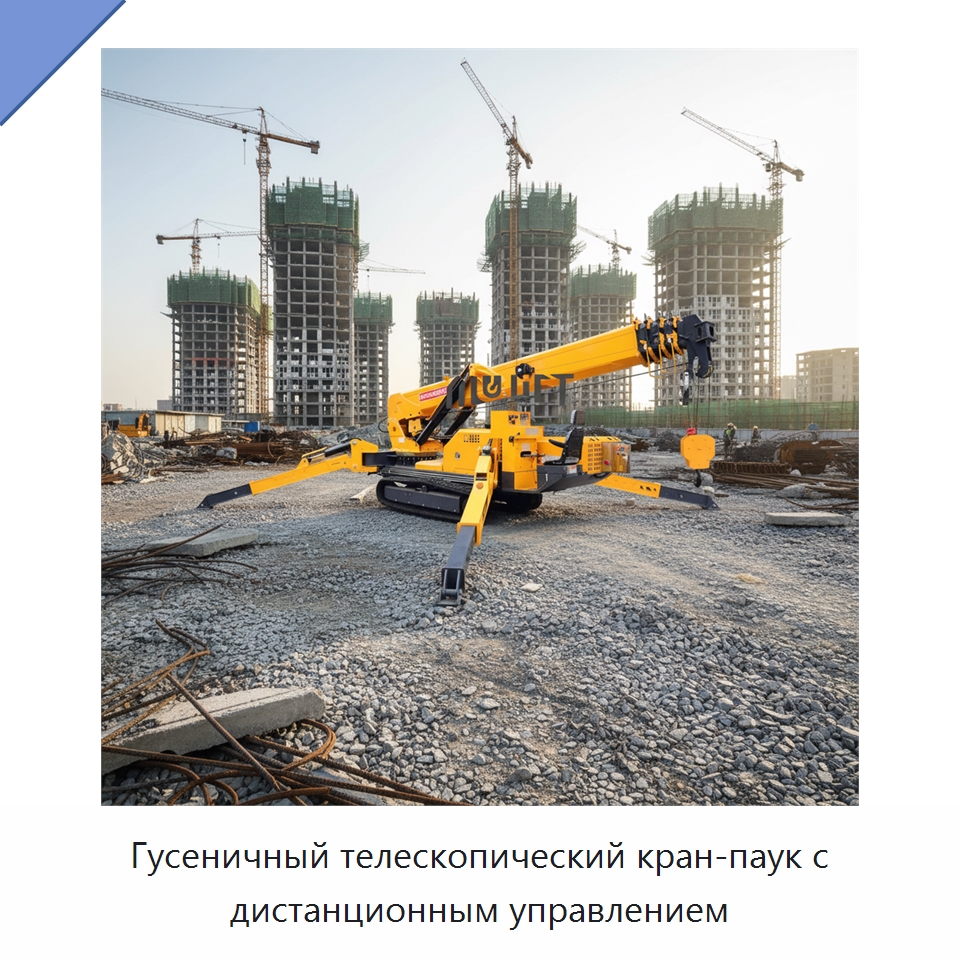 Гусеничный телескопический кран-паук с дистанционным управлением — Краны