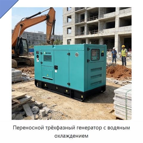 Переносной трёхфазный генератор с водяным охлаждением