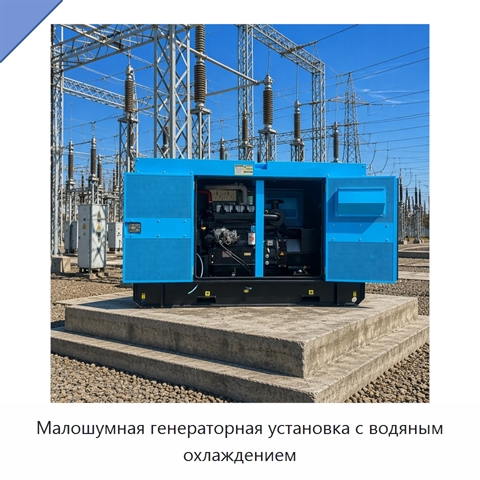Малошумная генераторная установка с водяным охлаждением