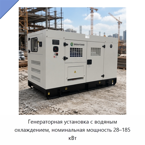 Генераторная установка с водяным охлаждением, номинальная мощность 28–185 кВт
