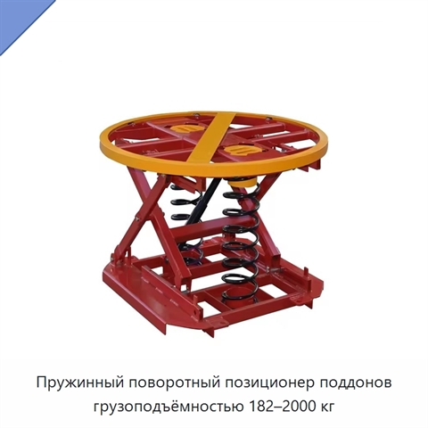Пружинный поворотный позиционер поддонов грузоподъёмностью 182–2000 кг