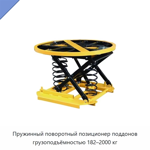 Пружинный поворотный позиционер поддонов грузоподъёмностью 182–2000 кг