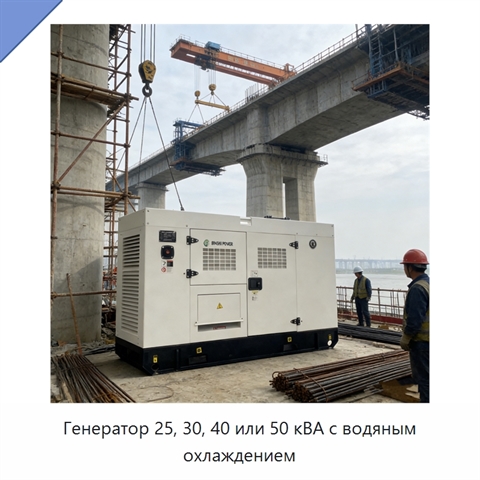 Генератор 25, 30, 40 или 50 кВА с водяным охлаждением