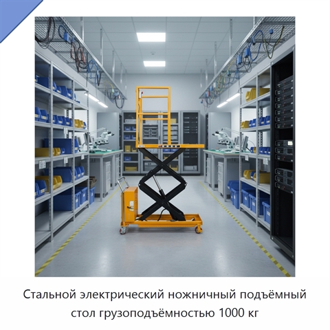 Стальной электрический ножничный подъёмный стол грузоподъёмностью 1000 кг