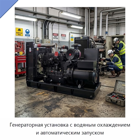 Генераторная установка с водяным охлаждением и автоматическим запуском