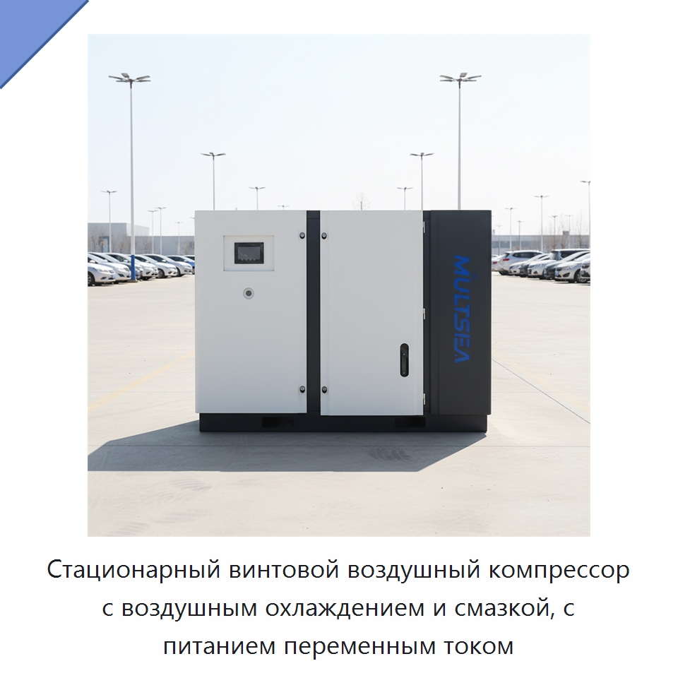 Стационарный винтовой воздушный компрессор с воздушным охлаждением и смазкой, с питанием переменным током — Промышленные компрессоры