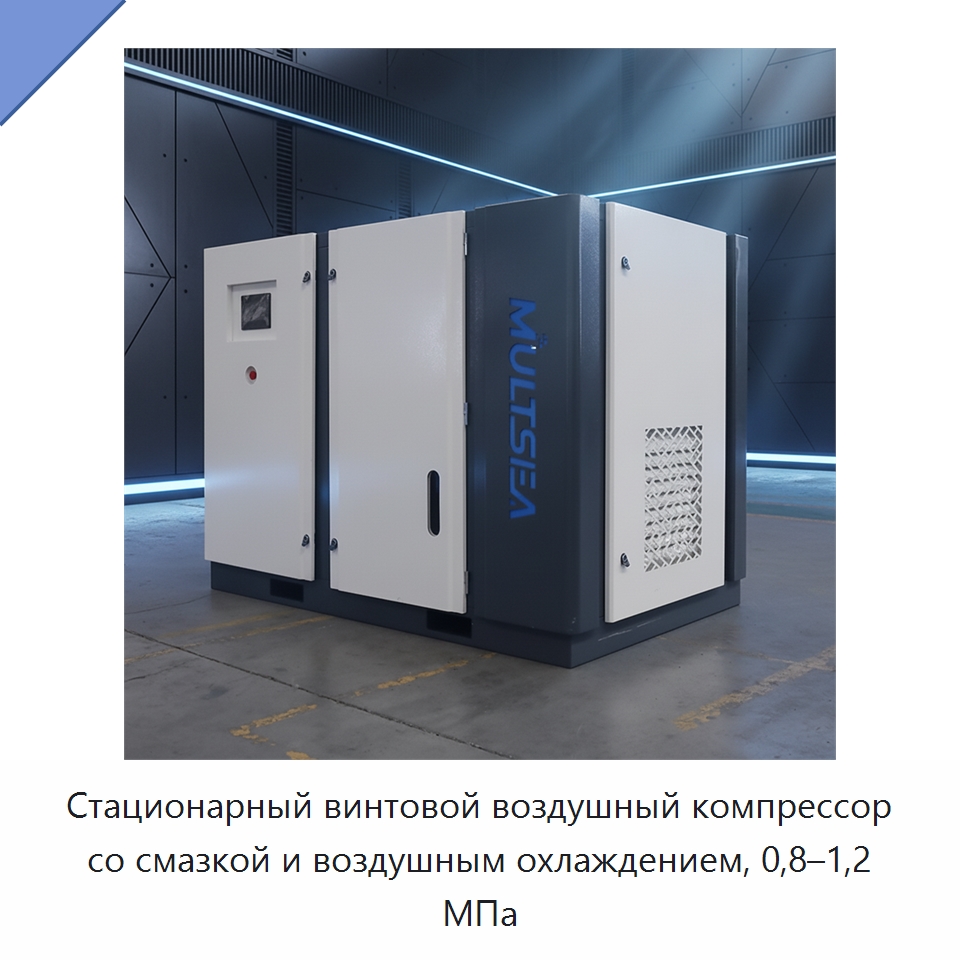 Стационарный винтовой воздушный компрессор со смазкой и воздушным охлаждением, 0,8–1,2 МПа — Промышленные компрессоры