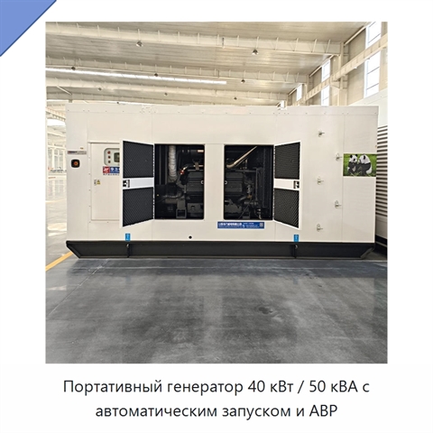 Портативный генератор 40 кВт / 50 кВА с автоматическим запуском и АВР