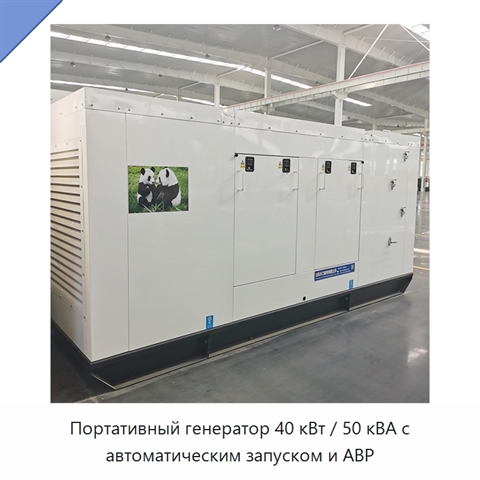 Портативный генератор 40 кВт / 50 кВА с автоматическим запуском и АВР