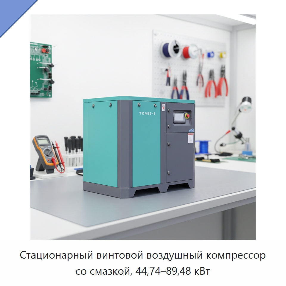Стационарный винтовой воздушный компрессор со смазкой, 44,74–89,48 кВт — Промышленные компрессоры