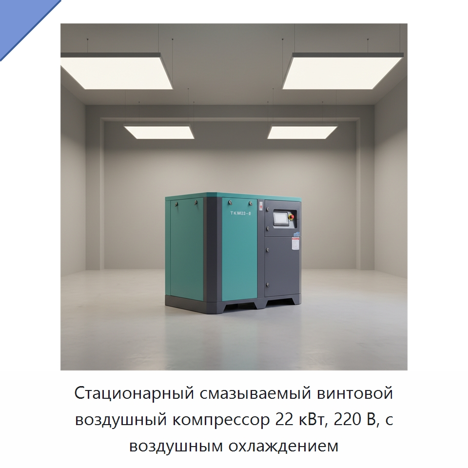 Стационарный смазываемый винтовой воздушный компрессор 22 кВт, 220 В, с воздушным охлаждением — Промышленные компрессоры