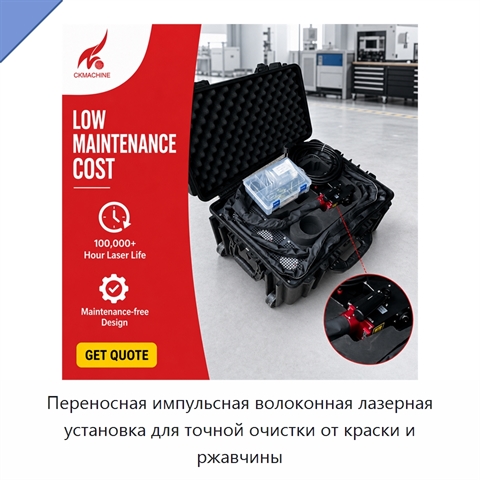 Переносная импульсная волоконная лазерная установка для точной очистки от краски и ржавчины