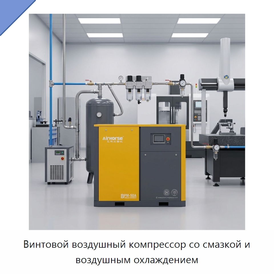 Винтовой воздушный компрессор со смазкой и воздушным охлаждением — Промышленные компрессоры