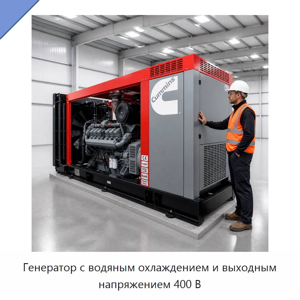 Генератор с водяным охлаждением и выходным напряжением 400 В — Генерация электроэнергии
