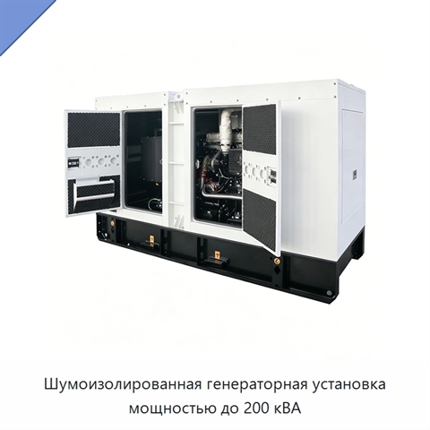 Шумоизолированная генераторная установка мощностью до 200 кВА