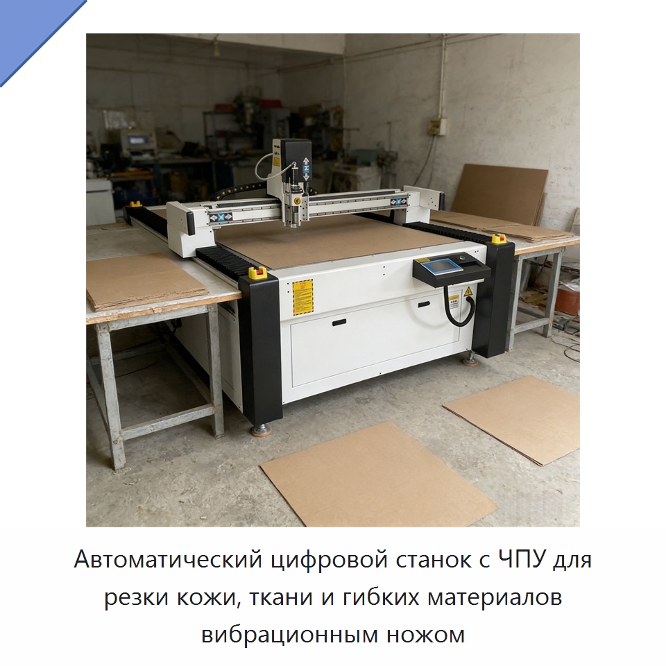 Автоматический цифровой станок с ЧПУ для резки кожи, ткани и гибких материалов вибрационным ножом — Текстильное оборудование