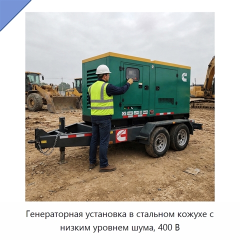 Генераторная установка в стальном кожухе с низким уровнем шума, 400 В