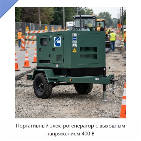 Портативный электрогенератор с выходным напряжением 400 В