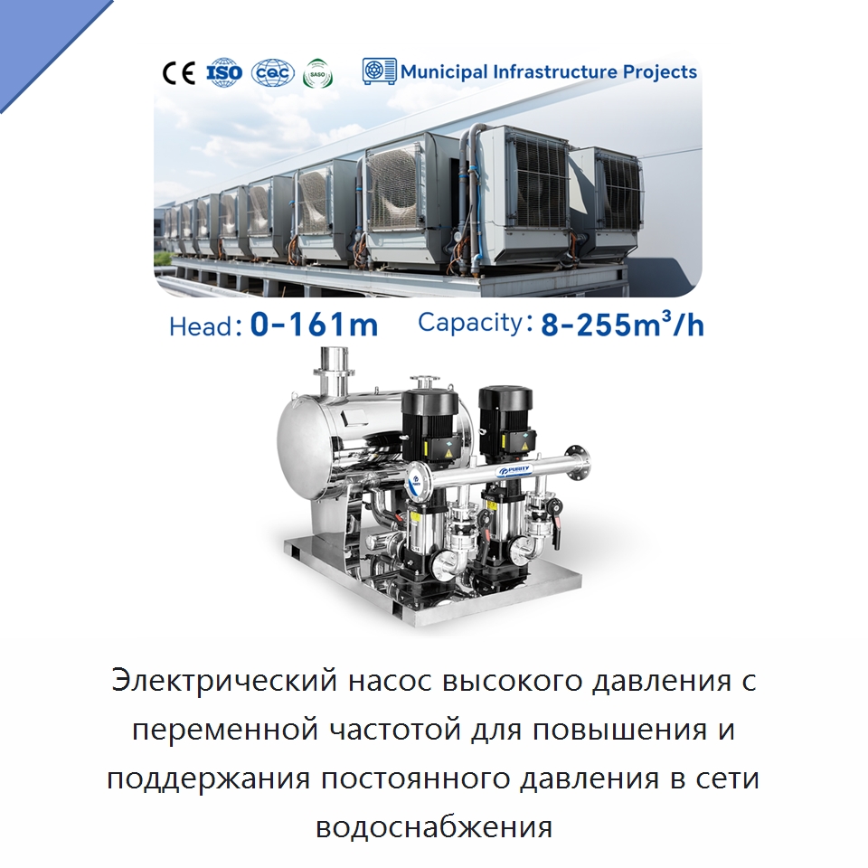 Электрический насос высокого давления с переменной частотой для повышения и поддержания постоянного давления в сети водоснабжения — Насосы