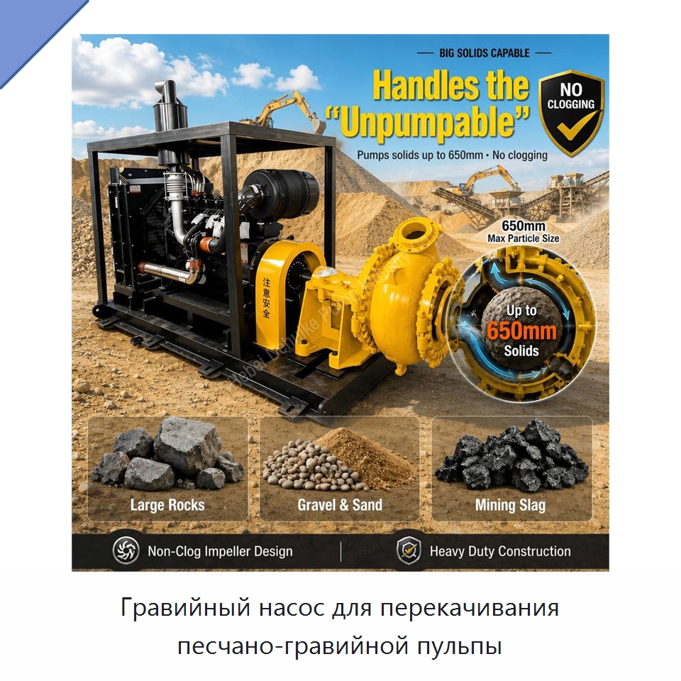 Гравийный насос для перекачивания песчано-гравийной пульпы — Насосы