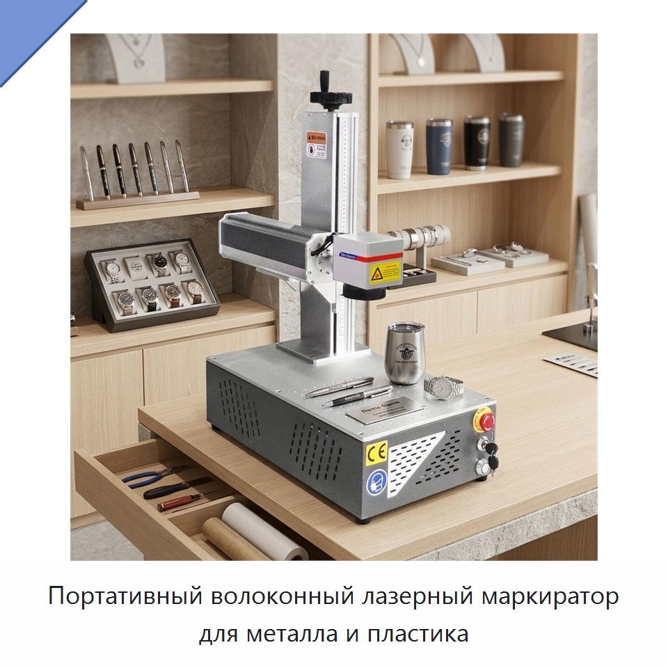 Портативный волоконный лазерный маркиратор для металла и пластика — Лазерные маркировочные станки