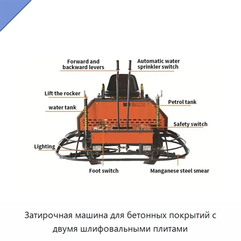 Затирочная машина для бетонных покрытий с двумя шлифовальными плитами
