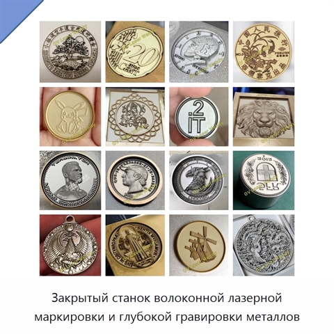 Закрытый станок волоконной лазерной маркировки и глубокой гравировки металлов