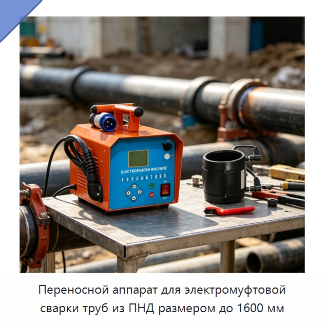 Переносной аппарат для электромуфтовой сварки труб из ПНД размером до 1600 мм — Аппараты для сварки труб