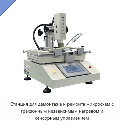 Станция для демонтажа и ремонта микросхем с трёхзонным независимым нагревом и сенсорным управлением
