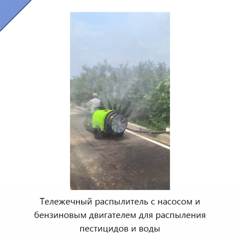 Тележечный распылитель с насосом и бензиновым двигателем для распыления пестицидов и воды