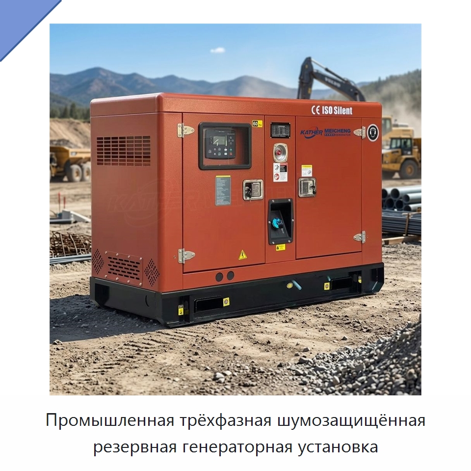 Промышленная трёхфазная шумозащищённая резервная генераторная установка — Дизельные генераторы