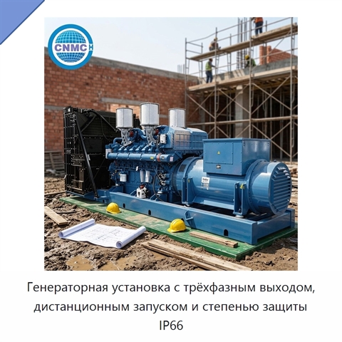 Генераторная установка с трёхфазным выходом, дистанционным запуском и степенью защиты IP66