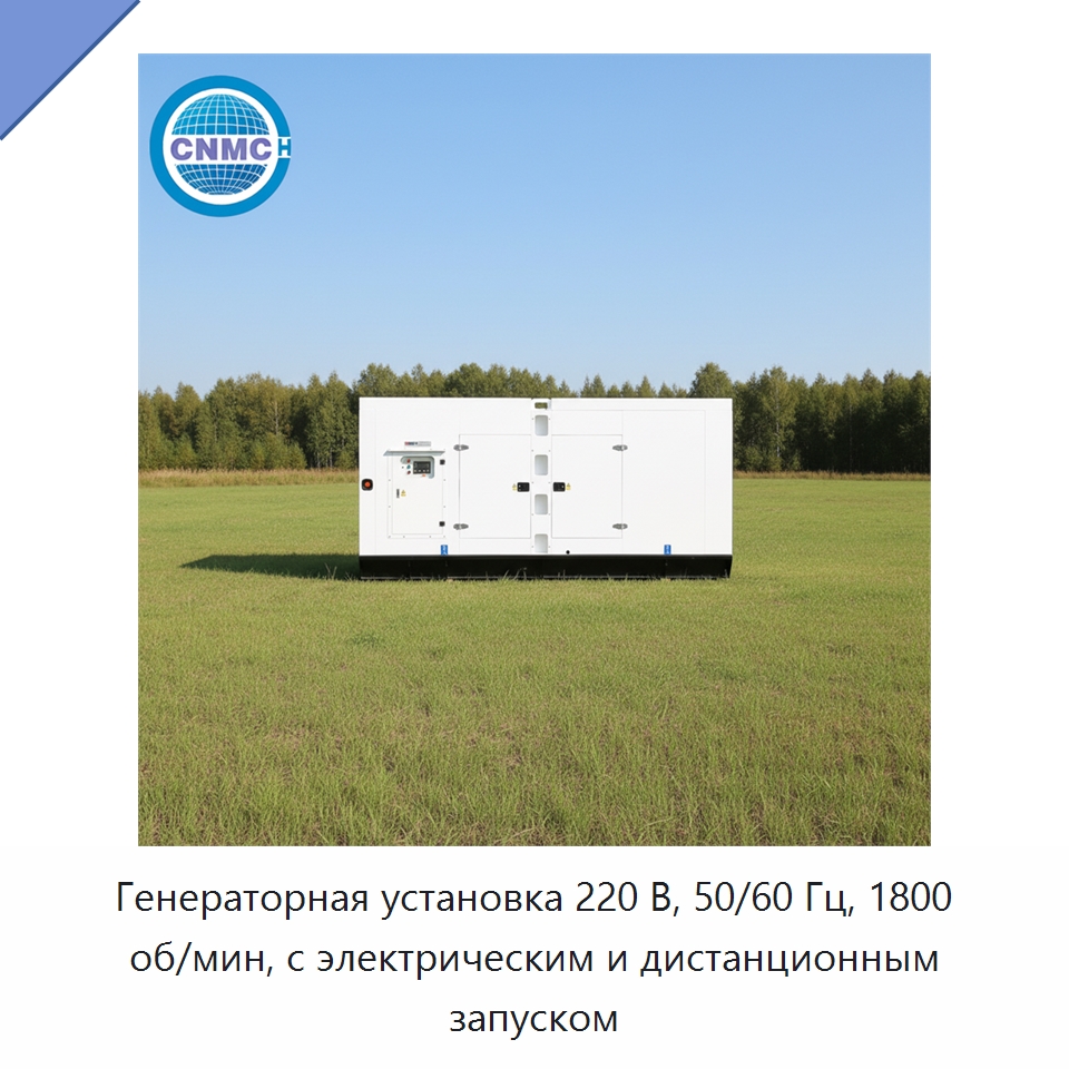 Генераторная установка 220 В, 50/60 Гц, 1800 об/мин, с электрическим и дистанционным запуском — Дизельные генераторы