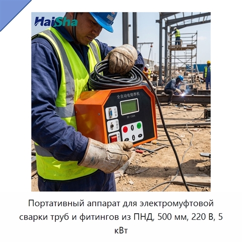 Портативный аппарат для электромуфтовой сварки труб и фитингов из ПНД, 500 мм, 220 В, 5 кВт
