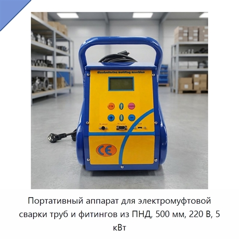 Портативный аппарат для электромуфтовой сварки труб и фитингов из ПНД, 500 мм, 220 В, 5 кВт