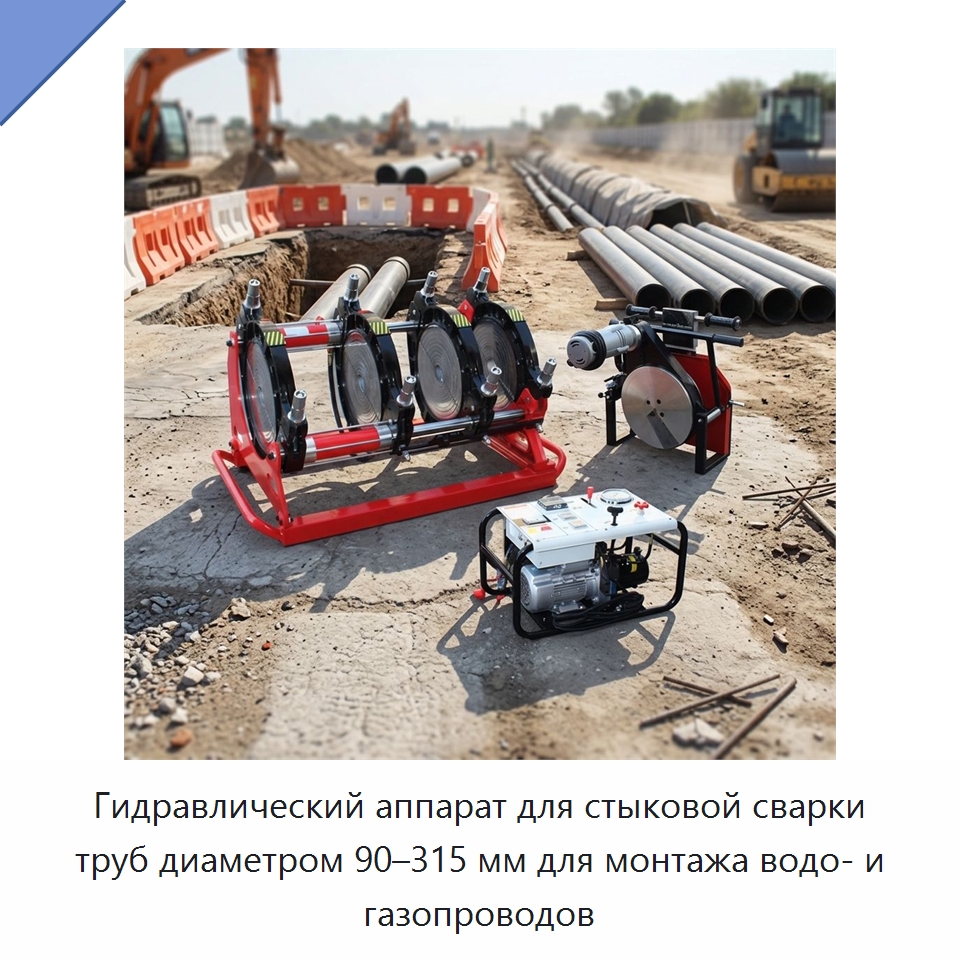 Гидравлический аппарат для стыковой сварки труб диаметром 90–315 мм для монтажа водо- и газопроводов — Машины для стыковой сварки