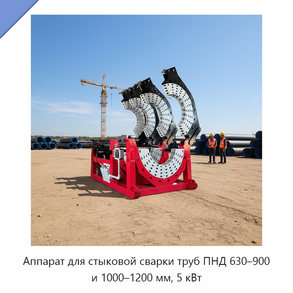 Аппарат для стыковой сварки труб ПНД 630–900 и 1000–1200 мм, 5 кВт — Машины для стыковой сварки