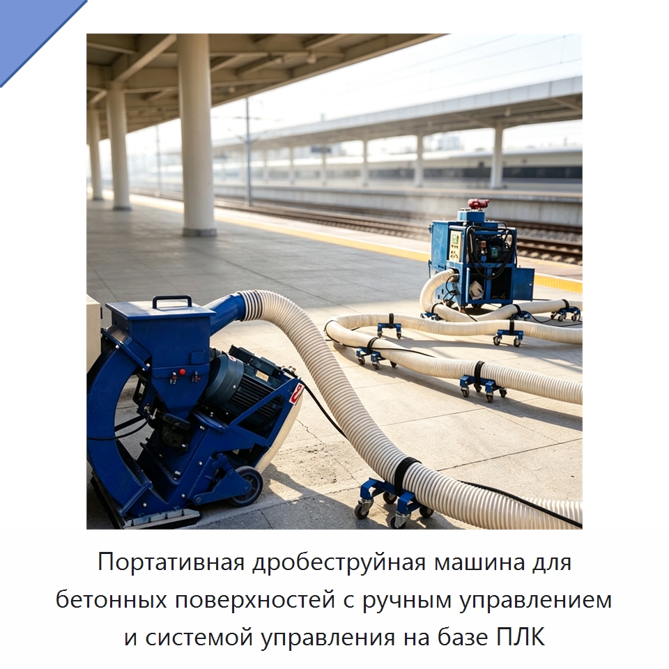 Портативная дробеструйная машина для бетонных поверхностей с ручным управлением и системой управления на базе ПЛК — Абразивоструйное оборудование