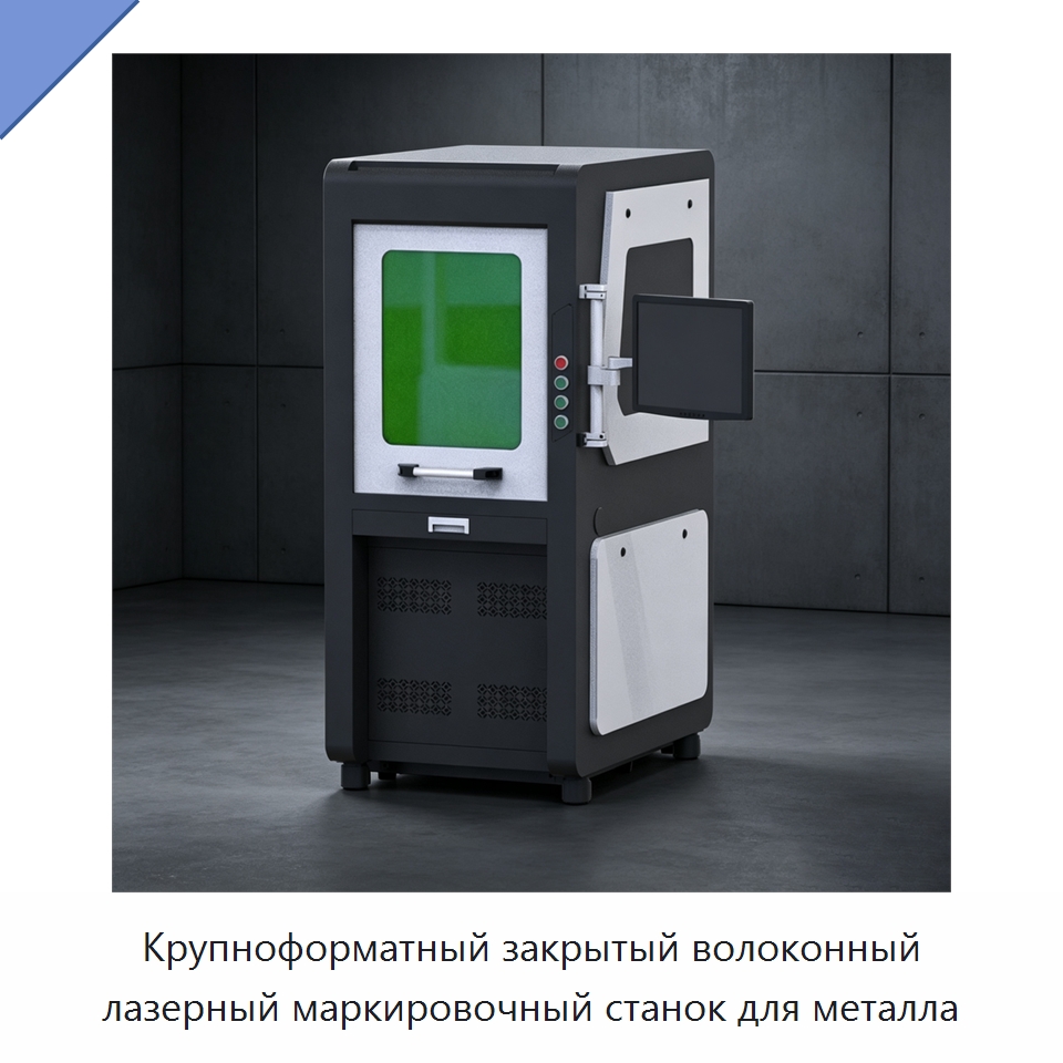 Крупноформатный закрытый волоконный лазерный маркировочный станок для металла — Лазерные маркировочные станки